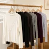 A six-color set of black fungus edge blended long-sleeved base layer with light gray and blue cross-stitching details Picture